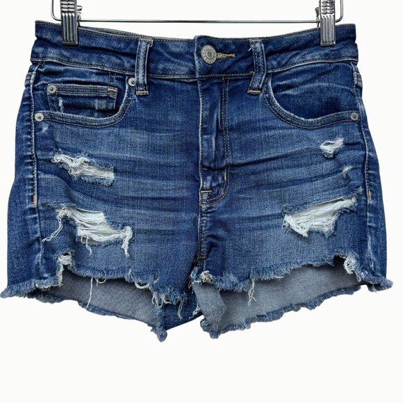 American Eagle Pants - American Eagle High Rise Distressed Denim Shortie Cutoff Shorts Women’s 6